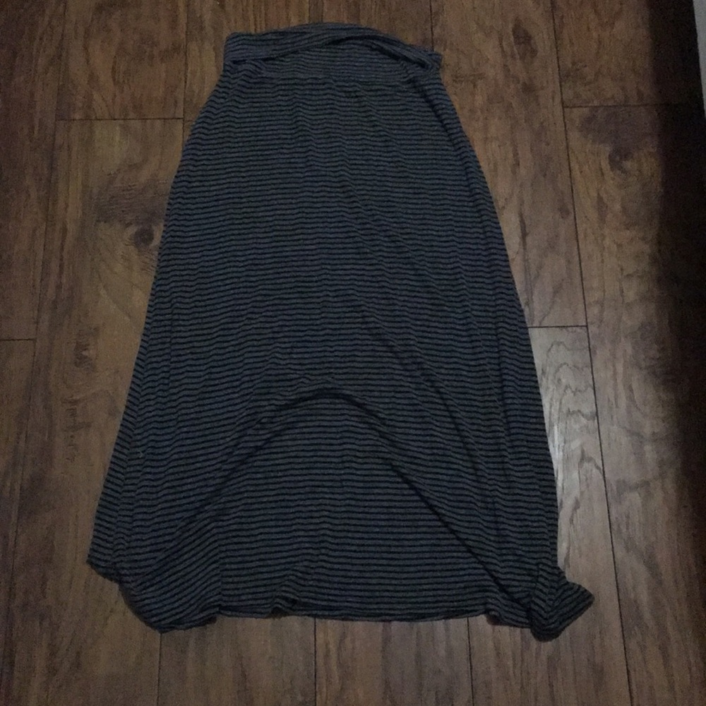 Black and Grey Striped Skirt
